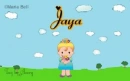Jaya text with girl in spring