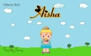 Aisha text with girl in spring
