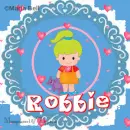 Robbie text with girl with hearts