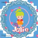 Julie text with girl with hearts