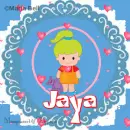 Jaya text with girl with hearts