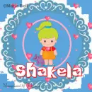 Shakela text with girl with hearts