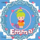 Emma text with girl with hearts