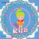 Rita text with girl with hearts