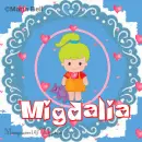 Migdalia text with girl with hearts