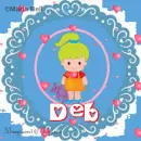 Deb text with girl with hearts