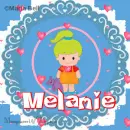 Melanie text with girl with hearts