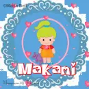 Makani text with girl with hearts