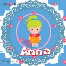 Anna text with girl with hearts