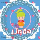 Linda text with girl with hearts