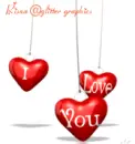 animated red hearts dangle