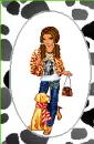 Animal print girl with dog