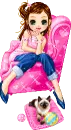 girl with kitten