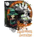 Halloween gril with cat Loraine