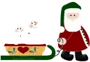 Santa Pulling Sleigh with Snowbuddies