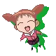 Chiyo chan flying with her pigtails