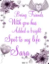Sara -Being Friends....