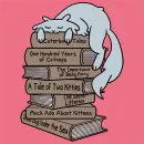 Sleepy kitty on books