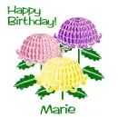 Stylized Chrysanthemums - November Birth Flowers - Marie