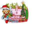 Merry christmas girl with gifts/Pami
