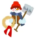 Snowman with Shovel