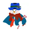 Snowman with Candy Cane
