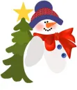 Snowman with Christmas Tree