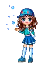 Doll playing with bubbles