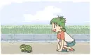 Yotsuba hopping with a frog