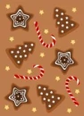 Gingerbread cookie and candy cane tiled background