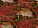Autumn bridge tiled background
