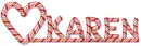 Karen Candy Cane Heart