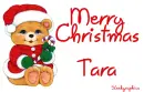 Glitter Christmas candy cane bear Tara
