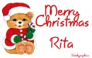 Glitter Christmas candy cane bear Rita