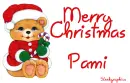 Glitter Christmas candy cane bear Pami