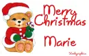 Glitter Christmas candy cane bear Marie