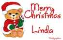 Glitter Christmas candy cane bear Linda
