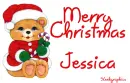 Glitter Christmas candy cane bear Jessica