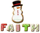 Faith Snowman Cookie