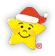 star with christmas hat