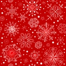 snowflakes on red tiled background