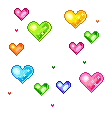 colored hearts
