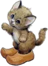 kitty with big shoes