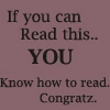 You can read!