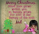 Mel - Merry Christmas - Christmas Tree - Girl