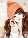 kawaii girl in winter hat