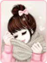 sweet pink kawaii girl
