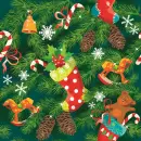 Decorated christmas tree branches