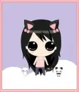 Kawaii chibi in the winter with two cute animals
