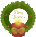 Merry Christmas Candle and Wreath
